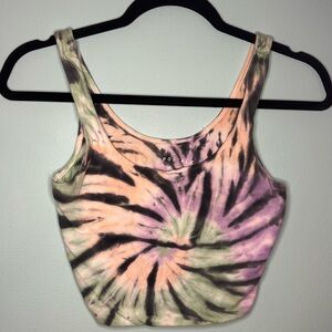 Purple, Orange, Black and Green Tie-Dye Spiral Tank top- Aeropostale Size M